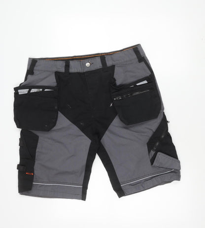 Wright Fits Men's Grey Cargo Workwear Shorts Size 38 Waist Pockets