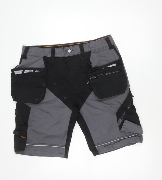 Wright Fits Men's Grey Cargo Workwear Shorts Size 38 Waist Pockets