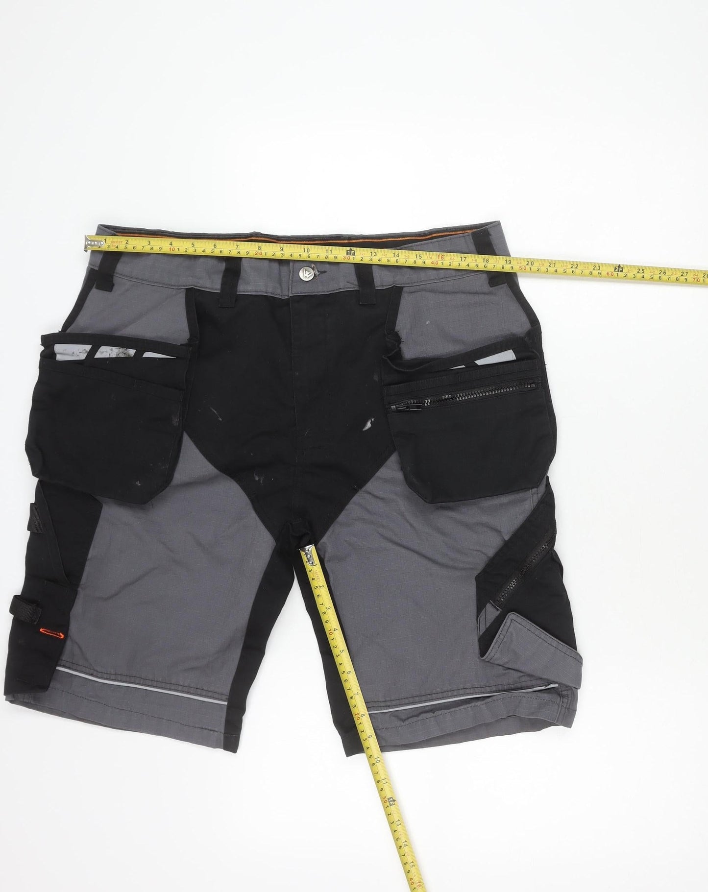 Wright Fits Men's Grey Cargo Workwear Shorts Size 38 Waist Pockets