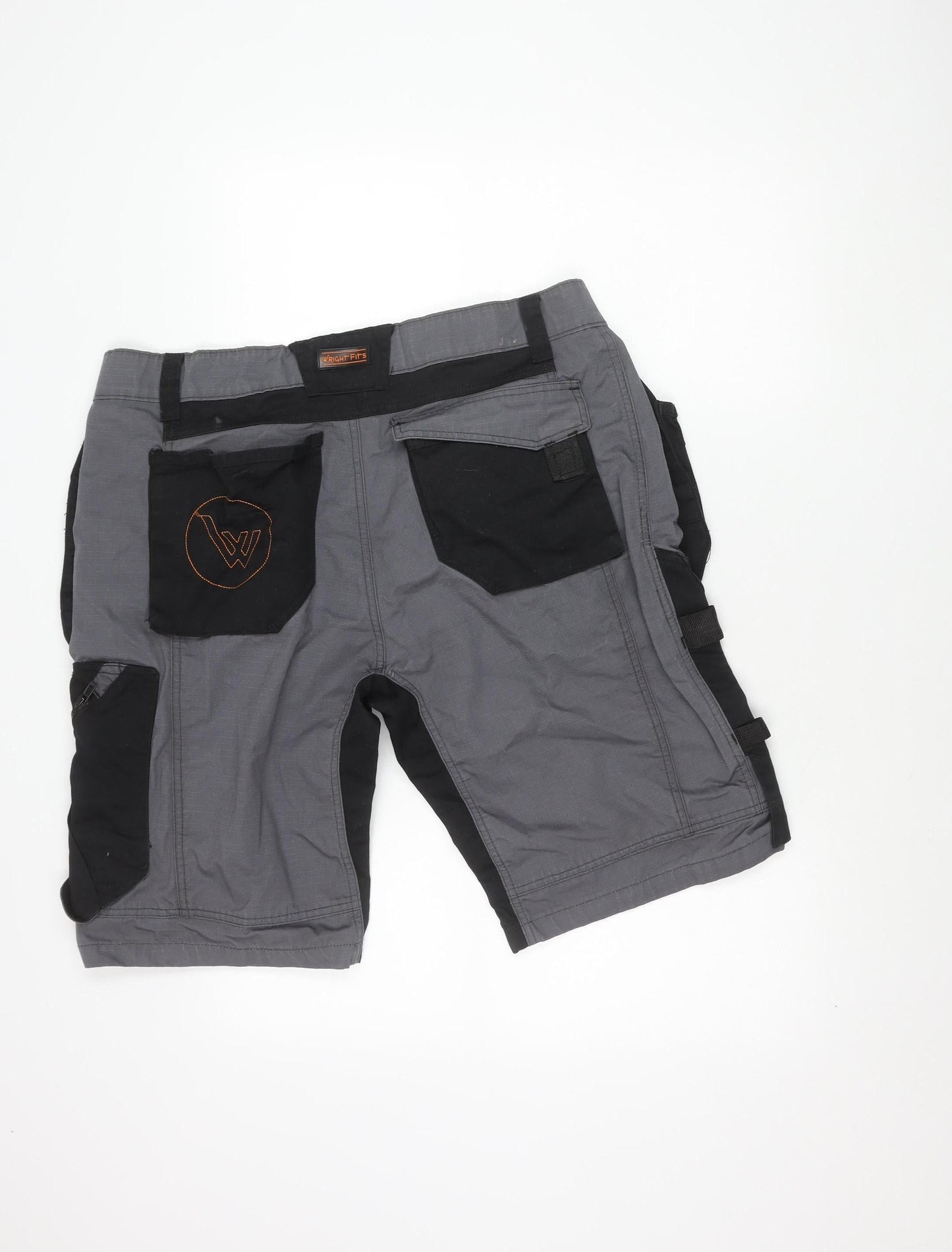 Wright Fits Men's Grey Cargo Workwear Shorts Size 38 Waist Pockets