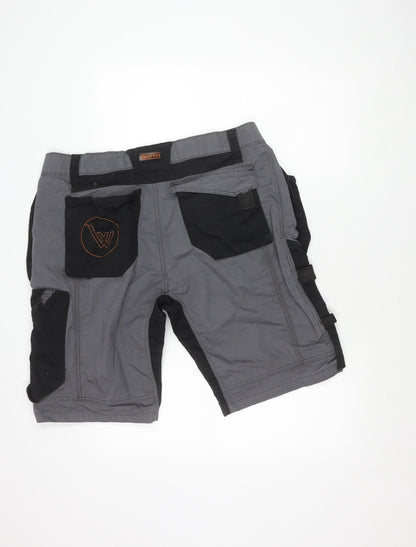 Wright Fits Men's Grey Cargo Workwear Shorts Size 38 Waist Pockets