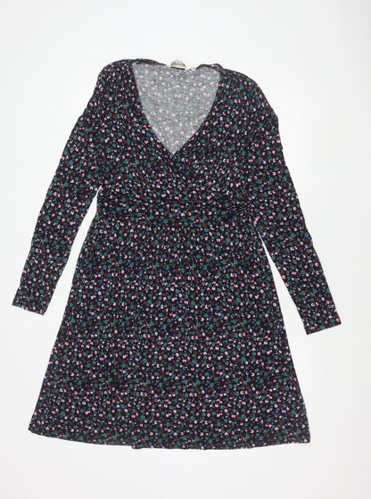 Boden Women’s Multicoloured Animal Print Long Sleeve Wrap Dress UK 12