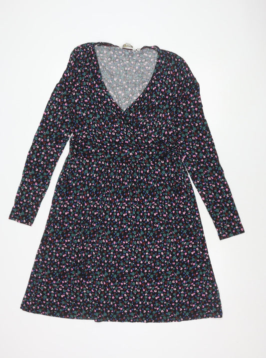 Boden Women’s Multicoloured Animal Print Long Sleeve Wrap Dress UK 12