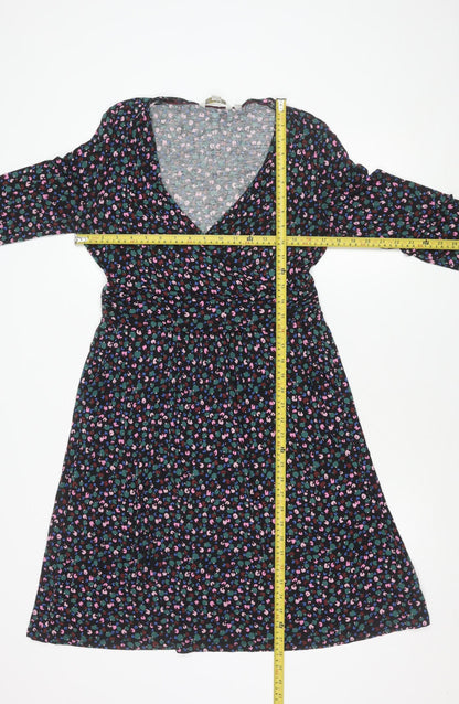 Boden Women’s Multicoloured Animal Print Long Sleeve Wrap Dress UK 12