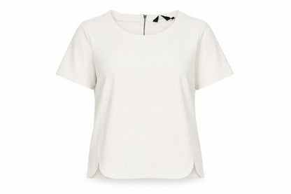 Womens UK Size 10 New Look Ivory Basic T-Shirt