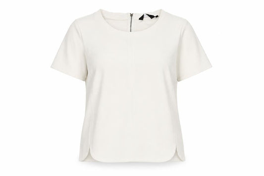 Womens UK Size 10 New Look Ivory Basic T-Shirt