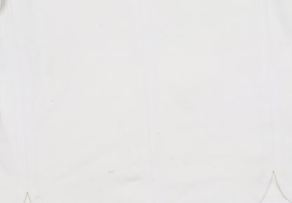 New Look Women’s Ivory Short Sleeve Zip Back Top Size 10