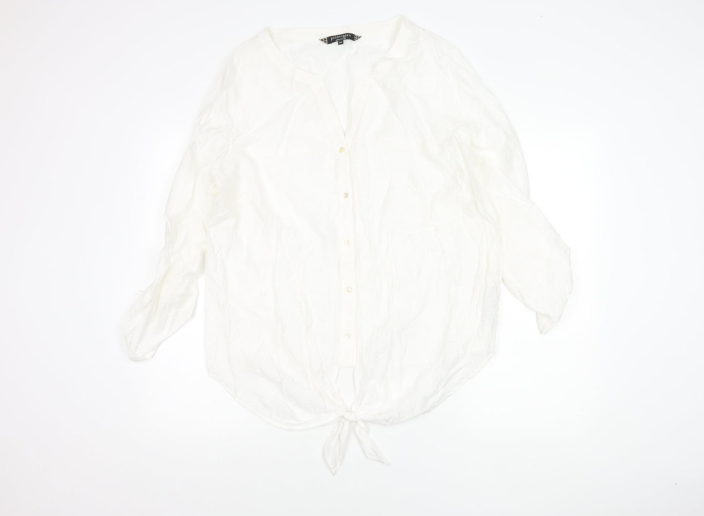 Womens UK Size 20 Principles by Ben de Lisi White Tunic Button-Up