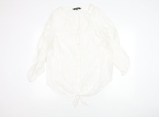 Womens UK Size 20 Principles by Ben de Lisi White Tunic Button-Up