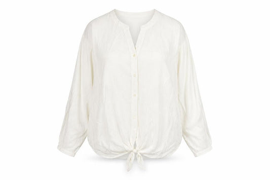 Front view of Principles by Ben de Lisi Women’s White, size UK 20, Button-Up Tunic Blouse