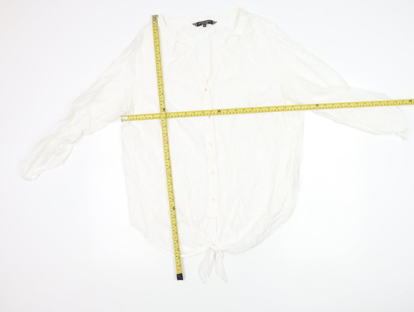 Womens UK Size 20 Principles by Ben de Lisi White Tunic Button-Up