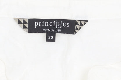 Womens UK Size 20 Principles by Ben de Lisi White Tunic Button-Up