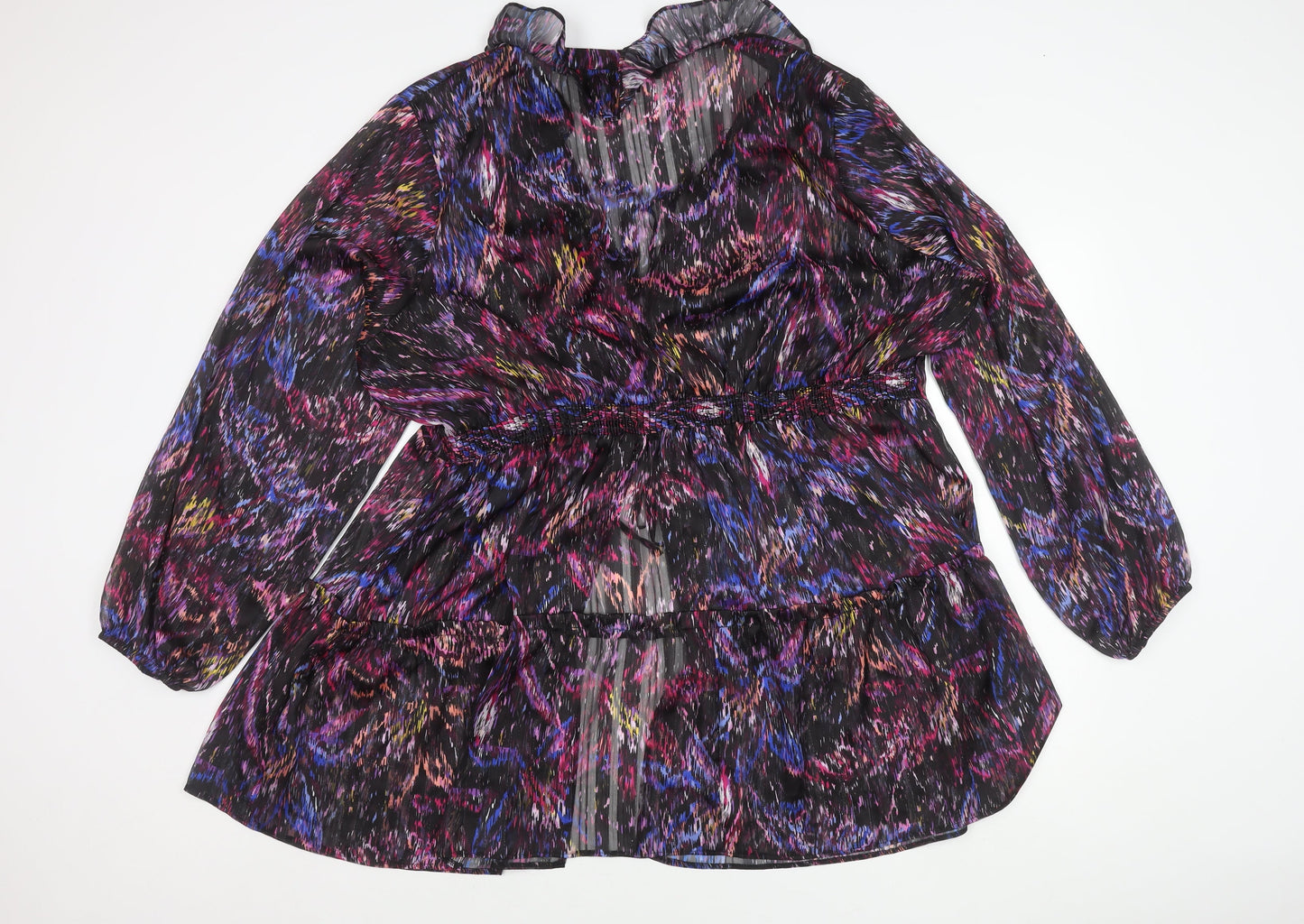Joanna Hope Women's Multicoloured Plus Size 24 Blouson Chiffon Dress