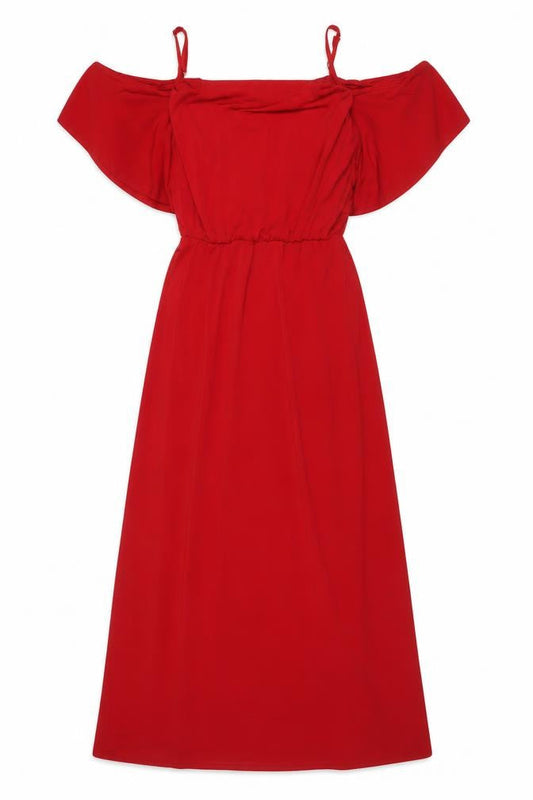 Debut Women’s Red Off Shoulder Fit & Flare Dress Size 8