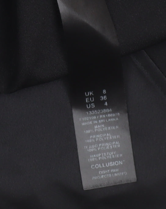 Collusion Women’s Black Size 8 Long Straight Pencil Skirt