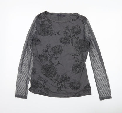 Womens UK Size 10 Marks and Spencer Grey Tunic Blouse