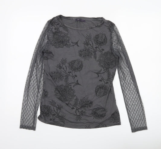 Womens UK Size 10 Marks and Spencer Grey Tunic Blouse
