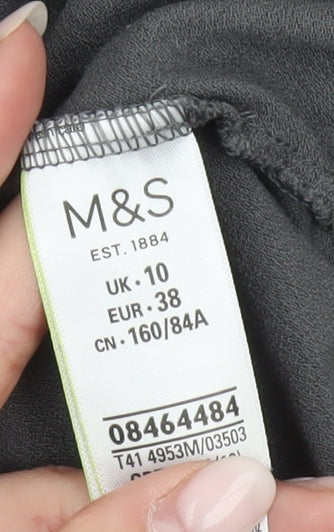 Womens UK Size 10 Marks and Spencer Grey Tunic Blouse