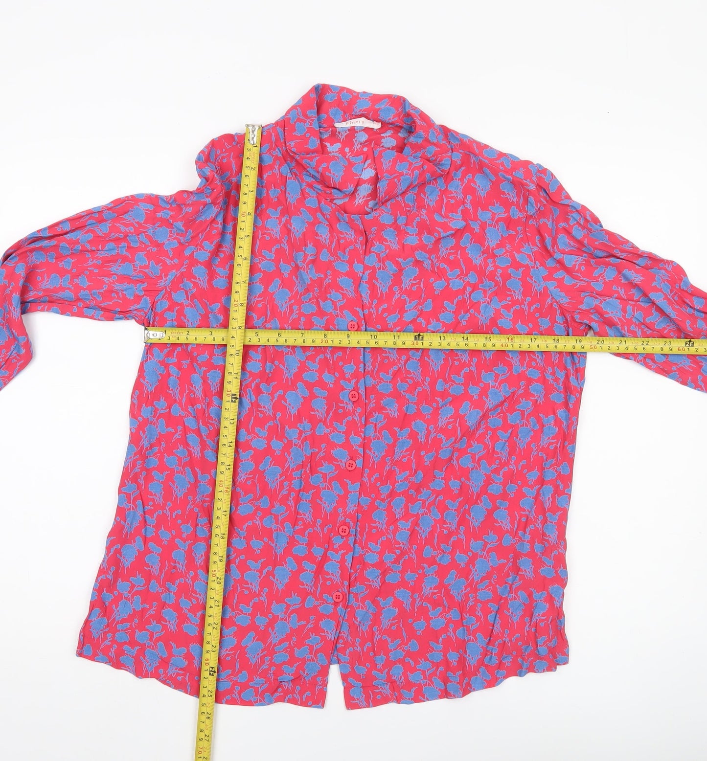 Womens UK Size 12 Finery Red Classic Button-Up