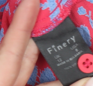 Womens UK Size 12 Finery Red Classic Button-Up
