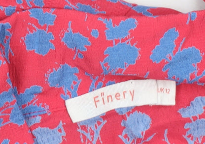 Womens UK Size 12 Finery Red Classic Button-Up