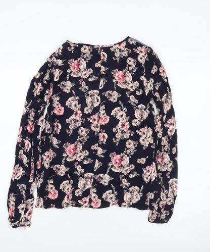 River Island Womens Floral Blouse Size 10 Multicoloured Long Sleeve Tunic