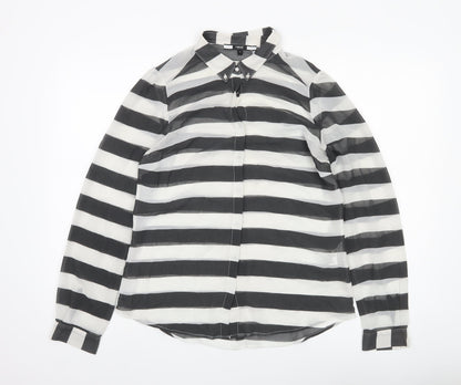 Womens UK Size 14 NEXT Black Classic Button-Up