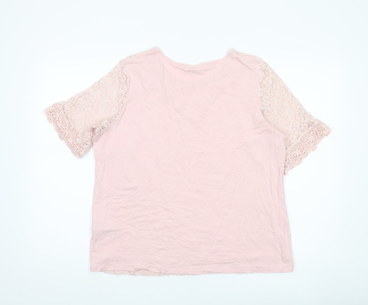 Womens UK Size 16 Marks and Spencer Pink Lace Blouse