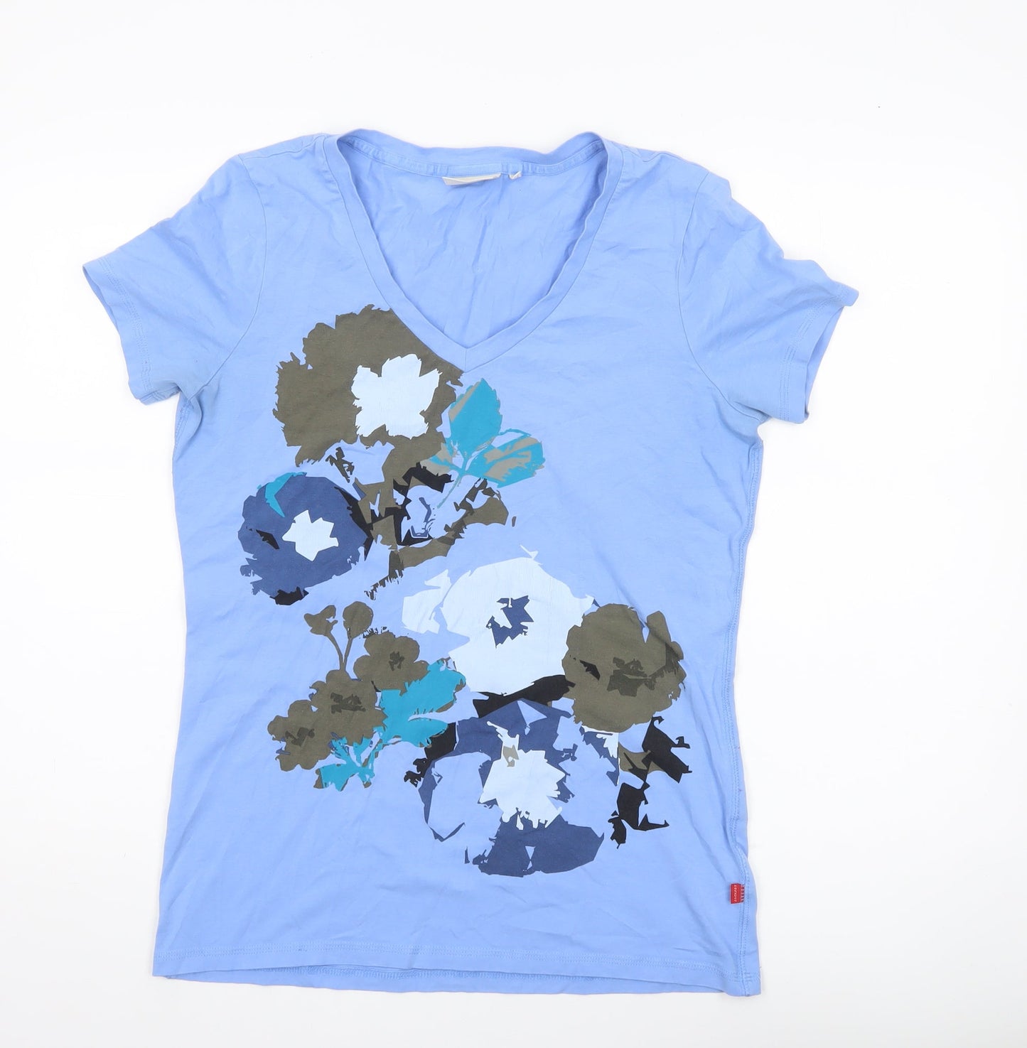 Womens UK Size L Jackpot Blue Basic T-Shirt