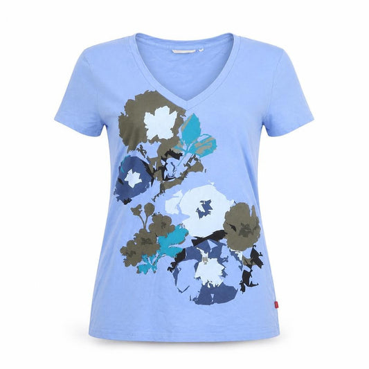 Womens UK Size L Jackpot Blue Basic T-Shirt