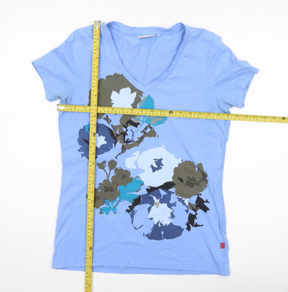 Womens UK Size L Jackpot Blue Basic T-Shirt