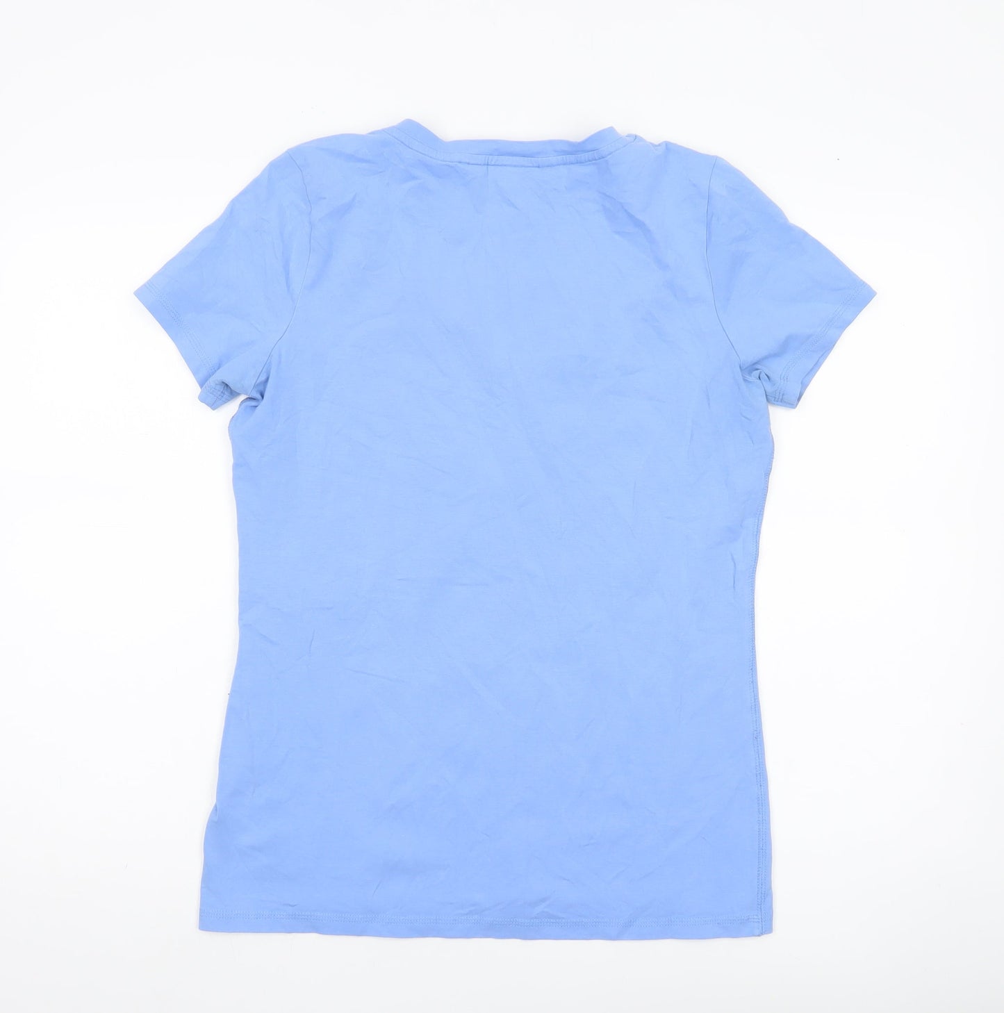 Womens UK Size L Jackpot Blue Basic T-Shirt