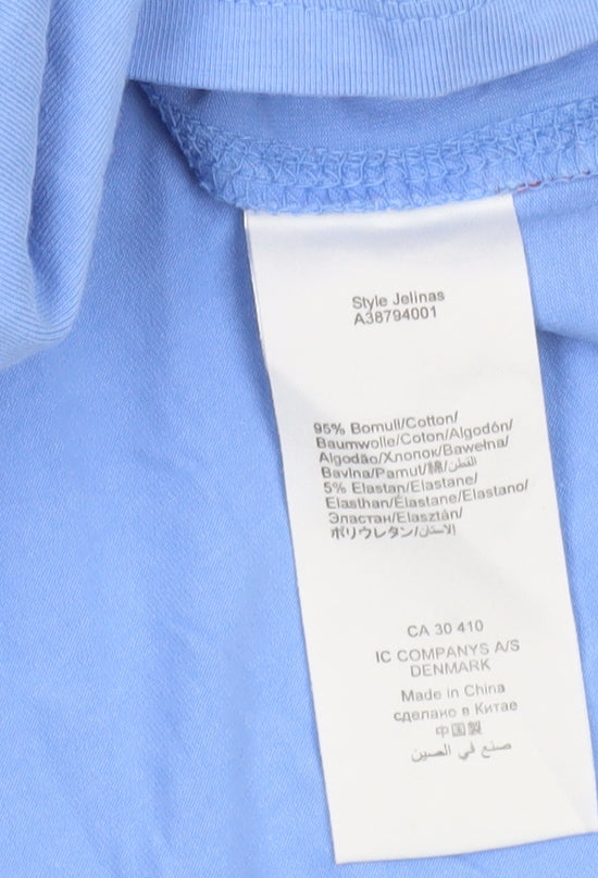 Womens UK Size L Jackpot Blue Basic T-Shirt