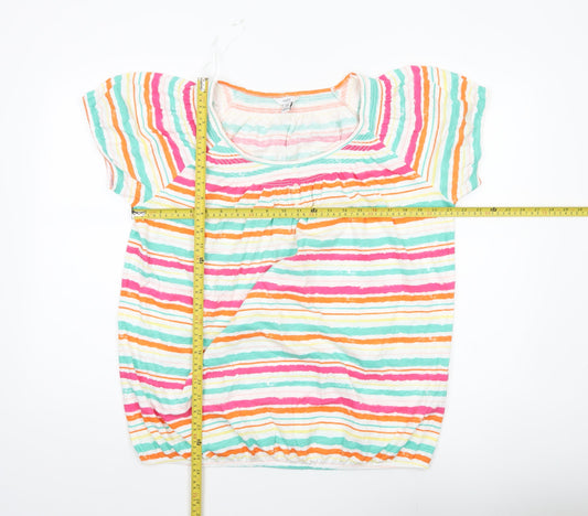 M&Co Women’s Multicoloured Striped Cotton T-Shirt UK16