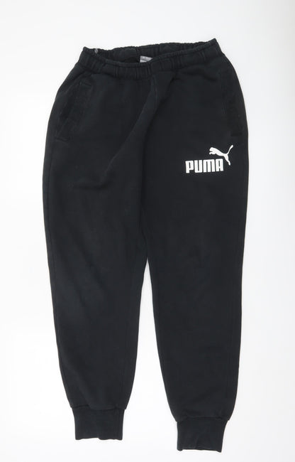 Puma Men’s Black Jogger Sweatpants M Regular Fit Logo Sportswear