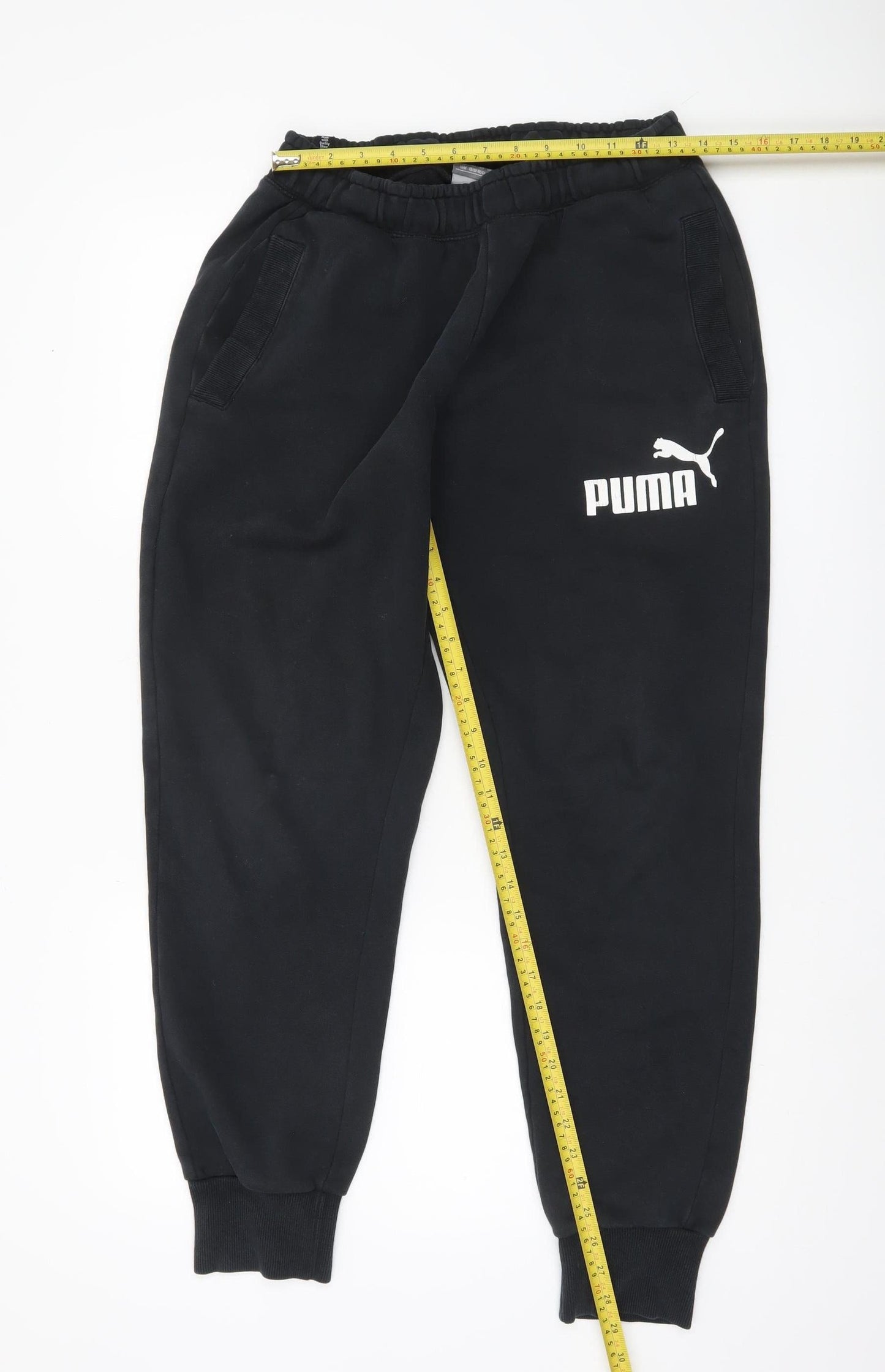 Puma Men’s Black Jogger Sweatpants M Regular Fit Logo Sportswear