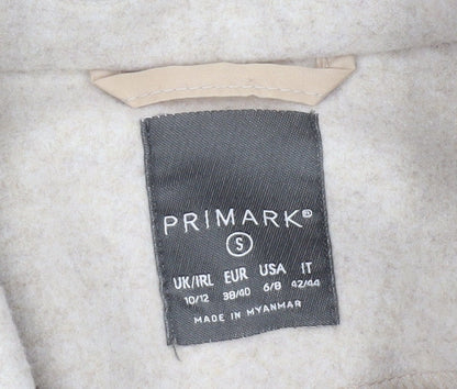 Primark Women’s Beige Coatigan Size 10-12 Belted Long Sleeve