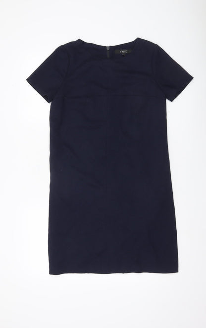 Next Women’s Navy Blue Shift Dress Size 6 Short Sleeve Workwear