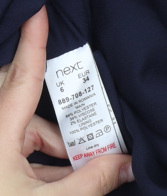 Next Women’s Navy Blue Shift Dress Size 6 Short Sleeve Workwear