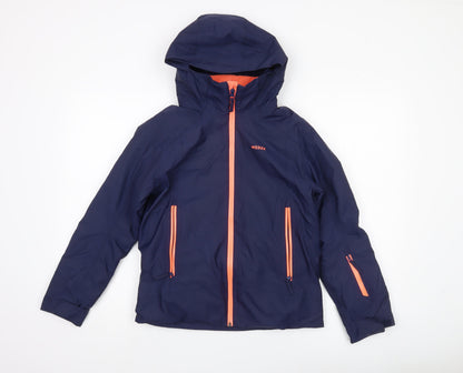 Wedze Boys Blue Ski Jacket 12 Years Waterproof Hooded Winter Coat