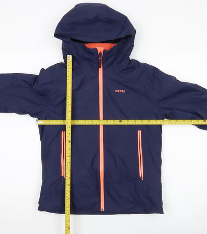 Wedze Boys Blue Ski Jacket 12 Years Waterproof Hooded Winter Coat