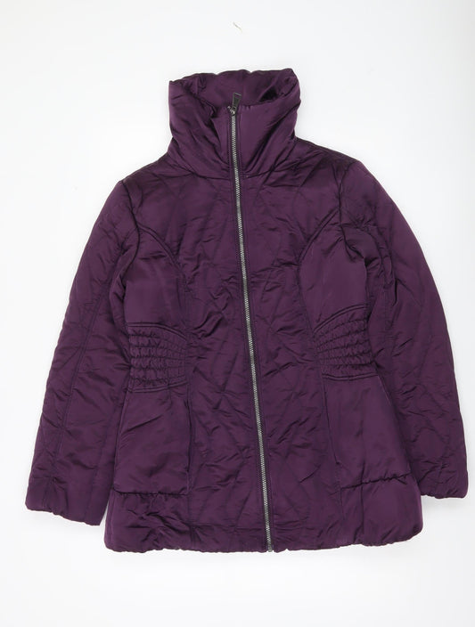 George Women’s Purple Quilted Puffer Jacket Size 12 Mid-Length