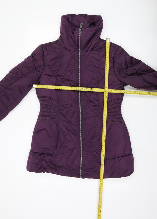 George Women’s Purple Quilted Puffer Jacket Size 12 Mid-Length