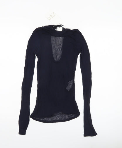 Womens UK Size S Zara Blue Basic Blouse