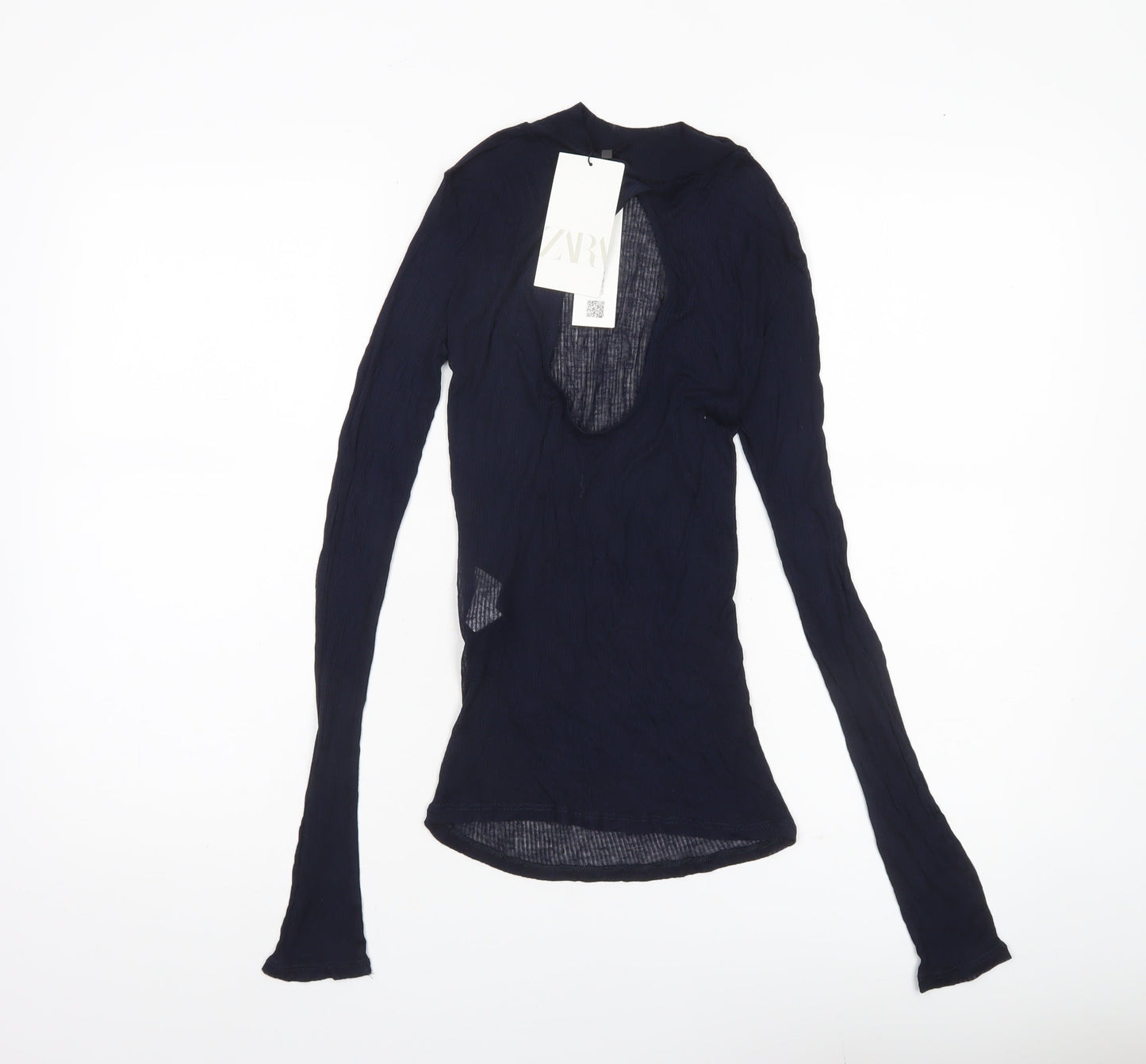 Womens UK Size S Zara Blue Basic Blouse