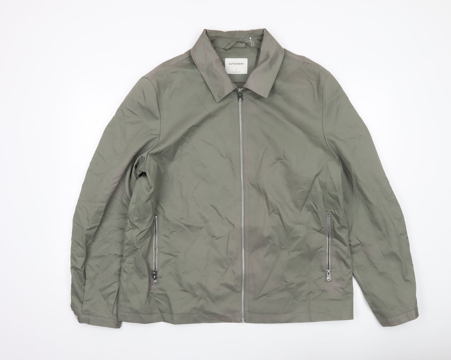 Marks and Spencer Autograph Men's Green XL Casual Zip Jacket