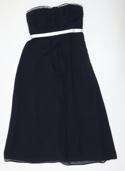 Début Women’s Blue Strapless Midi Dress Size 14 Formal Wedding Party