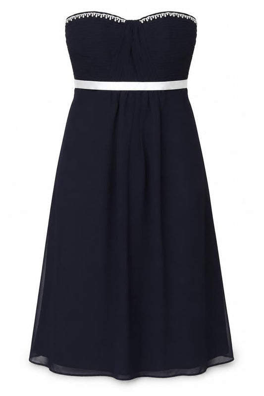 Debut Women’s Blue Strapless Midi Dress Size 14 Formal Wedding Party