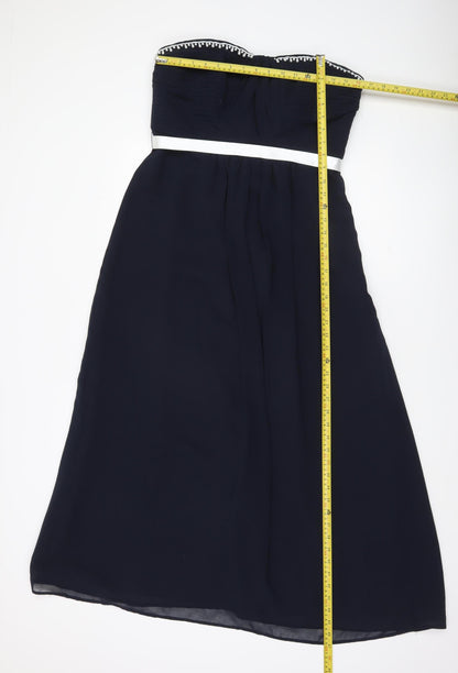 Début Women’s Blue Strapless Midi Dress Size 14 Formal Wedding Party