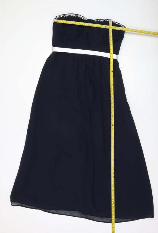 Début Women’s Blue Strapless Midi Dress Size 14 Formal Wedding Party